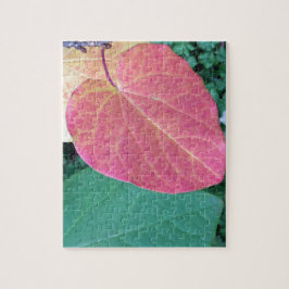 Quebra-cabeça Folhas do Coração de Verde Amarelo -