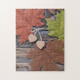 Quebra-cabeça Folhas e Corações de Queda