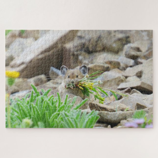 Quebra-cabeça Folhas E Flores De Pika Na Boca (Horizontal)