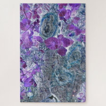 Folhas roxas com nós de árvores azuis-Cinzas