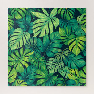 Quebra-cabeça Folhas Tropicais de Monstera Padrão de Selva
