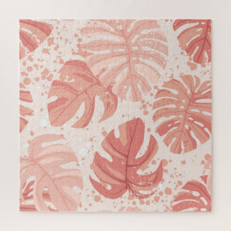 Quebra-cabeça Folhas tropicais: padrão de colheita desenhado à m