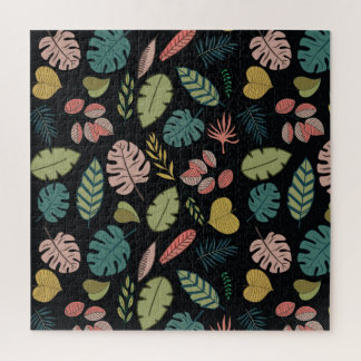 Quebra-cabeça Folhas Tropicais: Summer Vintage Floral