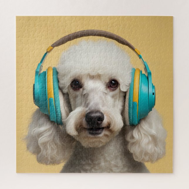 Quebra-cabeça Fones de ouvido de veste de poodle (Vertical)