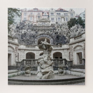 Quebra-cabeça Fonte com estátua de Netuno em Praga