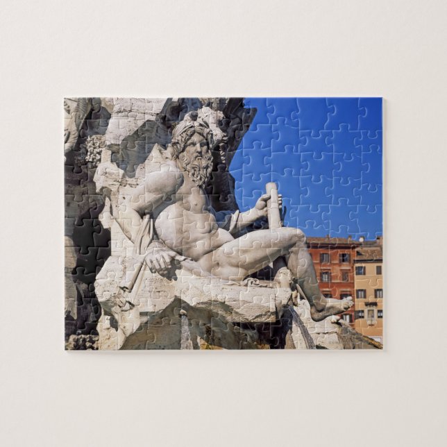 Quebra-cabeça Fonte de Quatro Rios em Piazza Navona. Roma, (Horizontal)