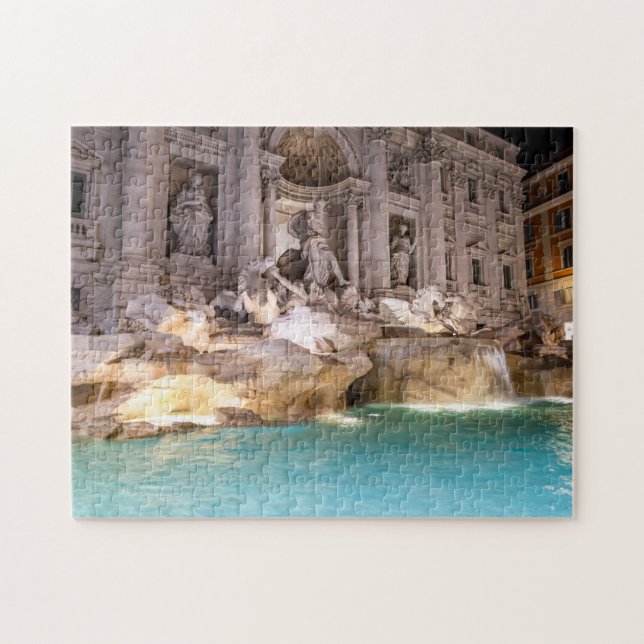 Quebra-cabeça Fonte de Trevi à noite - Roma, Itália (Horizontal)