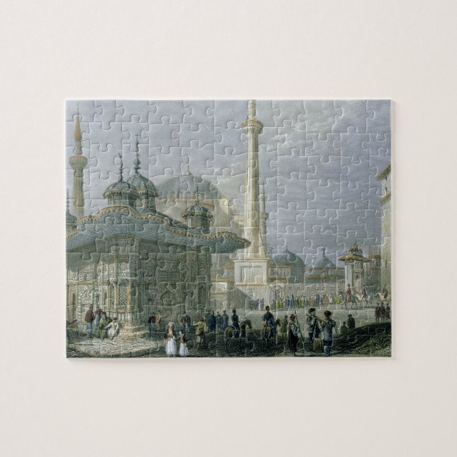Quebra-cabeça Fonte e quadrado de St. Sophia, Istambul, engra (Horizontal)
