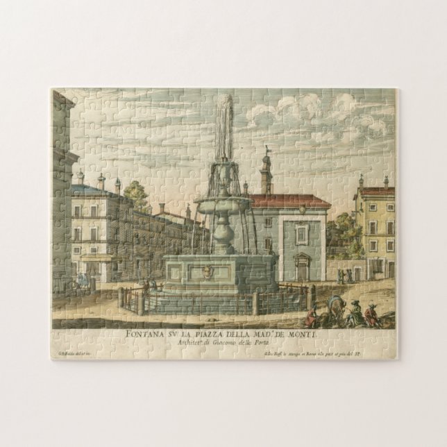 Quebra-cabeça Fonte italiana na Praça da Cidade por Falda (Horizontal)