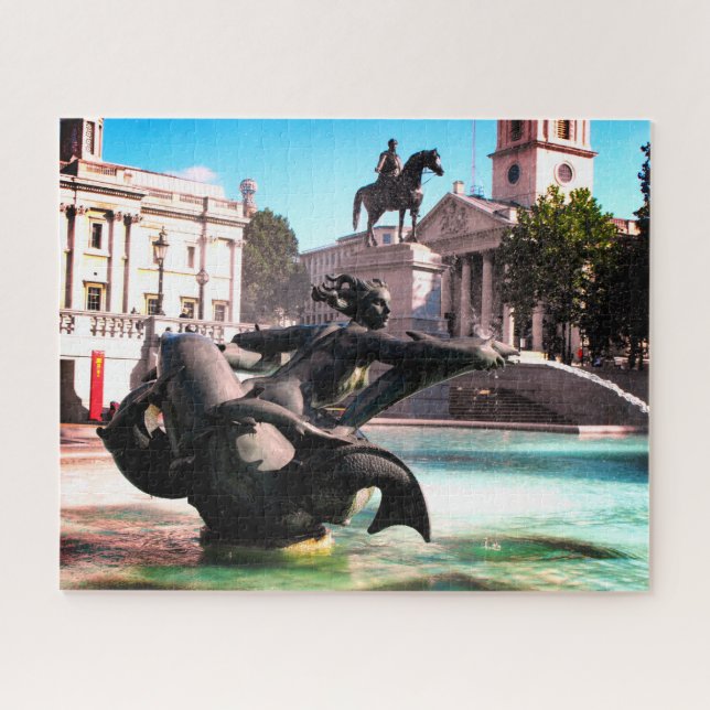 Quebra-cabeça Fonte na Praça de Tralgar em Londres (Horizontal)