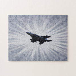 Quebra-cabeça Força Aérea F 15 Fighter Jet Sky Burst Quebra-cabe