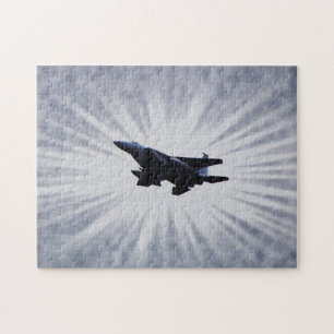Quebra-cabeça Força Aérea F 15 Fighter Jet Sky Burst Quebra-cabe