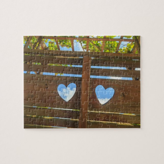 Quebra-cabeça Forma do coração numa cerca, Belize (Horizontal)