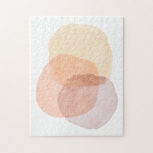 Quebra-cabeça Formas Abstrato de Aquarela Minimalistas