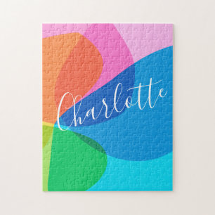 Quebra-cabeça Formas Abstrato geométricas coloridas Personaliz