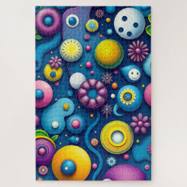 Quebra-cabeça Formas de Espaço Whimsical- Cosmos Abstrato Colori