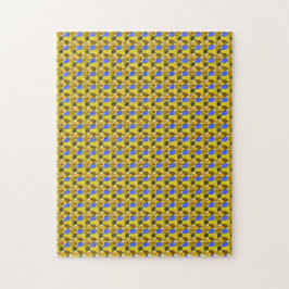 Quebra-cabeça Formas de Rico de Ilustração Azul Amarelo