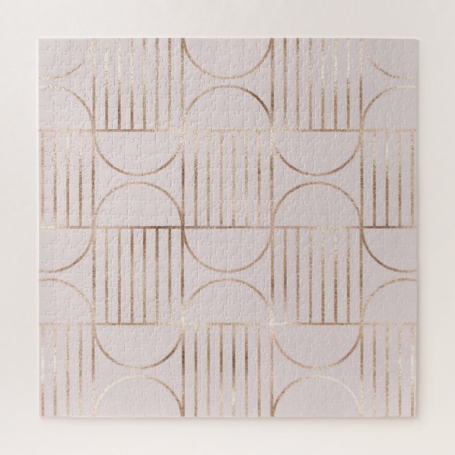 Quebra-cabeça Formas Douradas: padrão moderno do século médio. (Vertical)