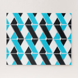 Quebra-cabeça Formas geométricas azuis, arrojadas, legal e tranç