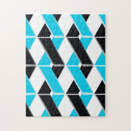 Quebra-cabeça Formas geométricas azuis, arrojadas, legal e tranç