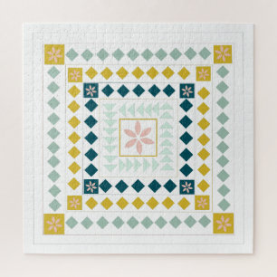 Quebra-cabeça Formas Geométricas Cutas Inclinação em Cores de Pa