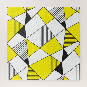 Quebra-cabeça Formas Geométricas: Padrão Minimalista Sem Olhos.