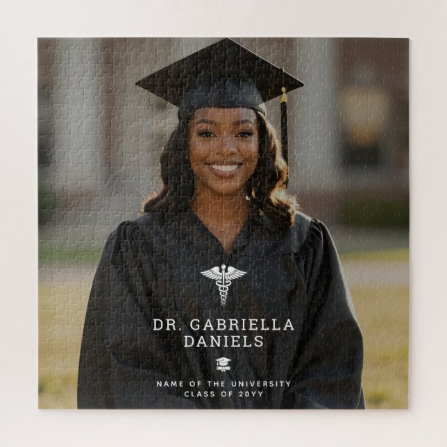 Quebra-cabeça Formatura Personalizada de Médico na Escola de Med (Vertical)