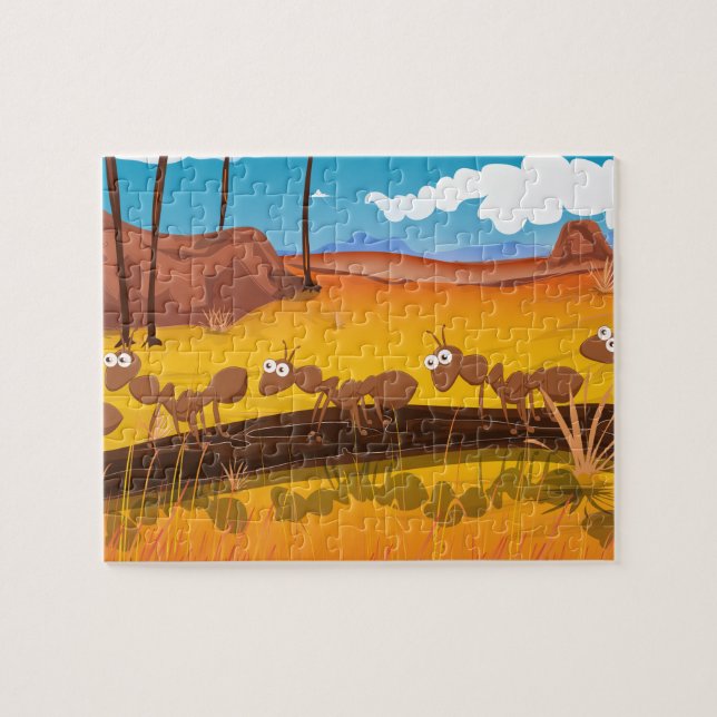 Quebra-cabeça Formigas de desenho (Horizontal)