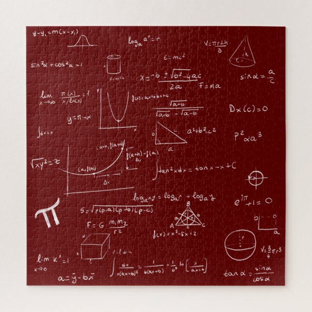 Quebra-cabeça Fórmulas e Equações Matemáticas Castanho (Vertical)