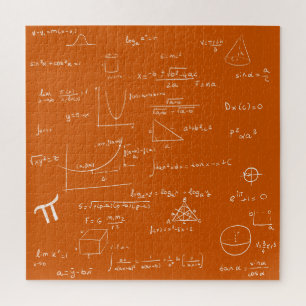 Quebra-cabeça Fórmulas e Equações Matemáticas Laranja