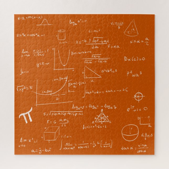Quebra-cabeça Fórmulas e Equações Matemáticas Laranja (Vertical)