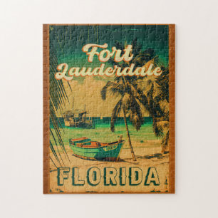 Quebra-cabeça Fort Lauderdale Florida Beach Retro Tropical 60s