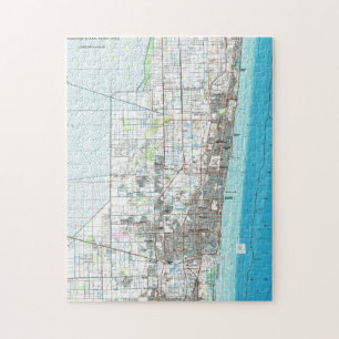 Quebra-cabeça Fort Lauderdale Florida Mapa (1985)