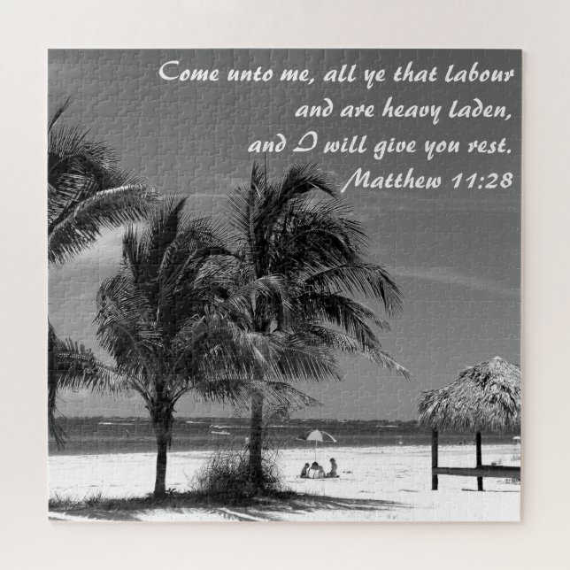 Quebra-cabeça Fort Myers Beach Matthew 11:28 Inspirational (Horizontal)
