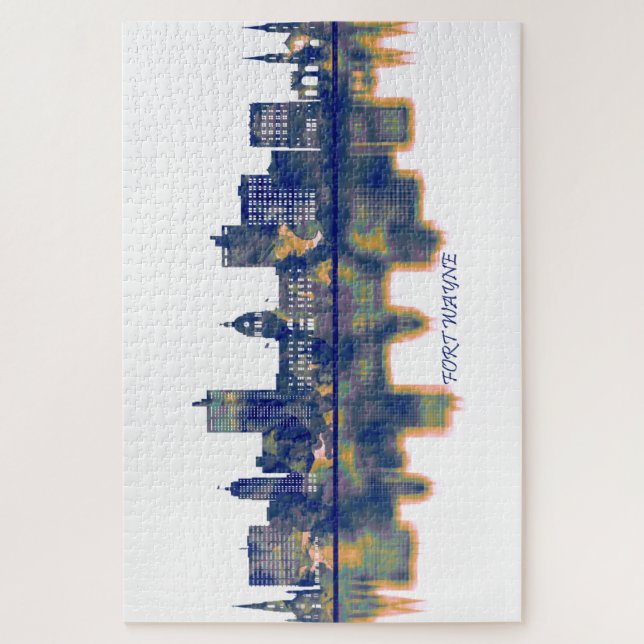 Quebra-cabeça Fort Wayne Skyline (Vertical)