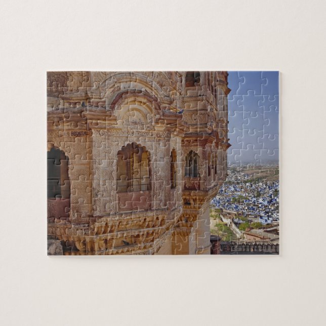 Quebra-cabeça Forte de Mehrangarh pairando sobre Jodhpur, O Azul (Horizontal)