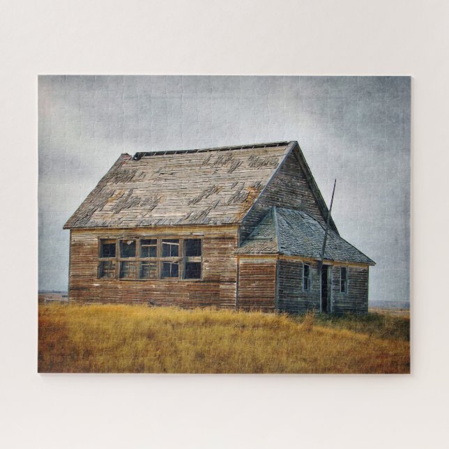 Quebra-cabeça Foto da escola Vintage texturizada (Horizontal)