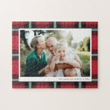 Foto da família de cheques de tartan vermelho, pre