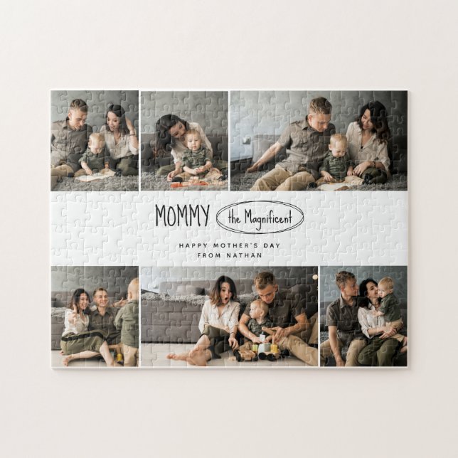 Quebra-cabeça Foto da família de Dias de as mães personalizados (Horizontal)