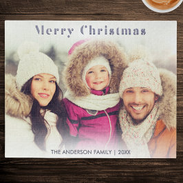 Quebra-cabeça Foto da família Feriado de inverno Moderno Feliz N