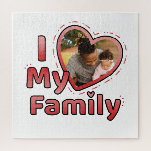 Quebra-cabeça Foto da família Love Heart