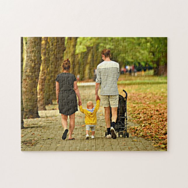 Quebra-cabeça Foto da família personalizada (Horizontal)