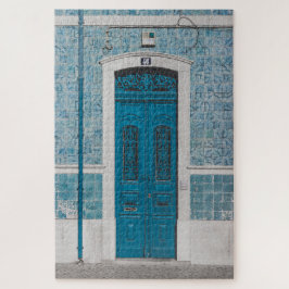 Quebra-cabeça Foto da porta azul em Portugal