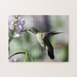 Quebra-cabeça Foto da Vida Selvagem Floral Rosa Hummingbird