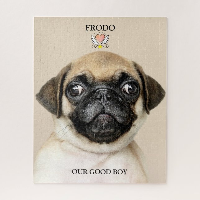 Quebra-cabeça Foto de Cachorro Personalizado Natal Nosso Bom Rap (Vertical)