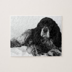Quebra-cabeça Foto de Cocker Spaniel Preto e Branco