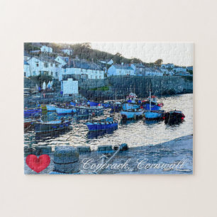Quebra-cabeça Foto de Coração Personalizada Coverack Harbor Dusk