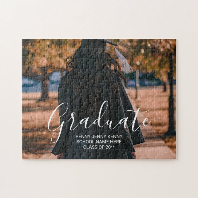 Quebra-cabeça Foto de formatura personalizada com roteiro modern (Horizontal)