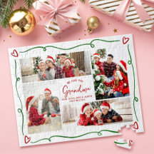 Foto de Natal Vermelho Verde Amo Você Vovó Doodles