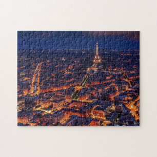 Quebra-cabeça Foto de Viagem da noite na cidade de Paris, em Tor